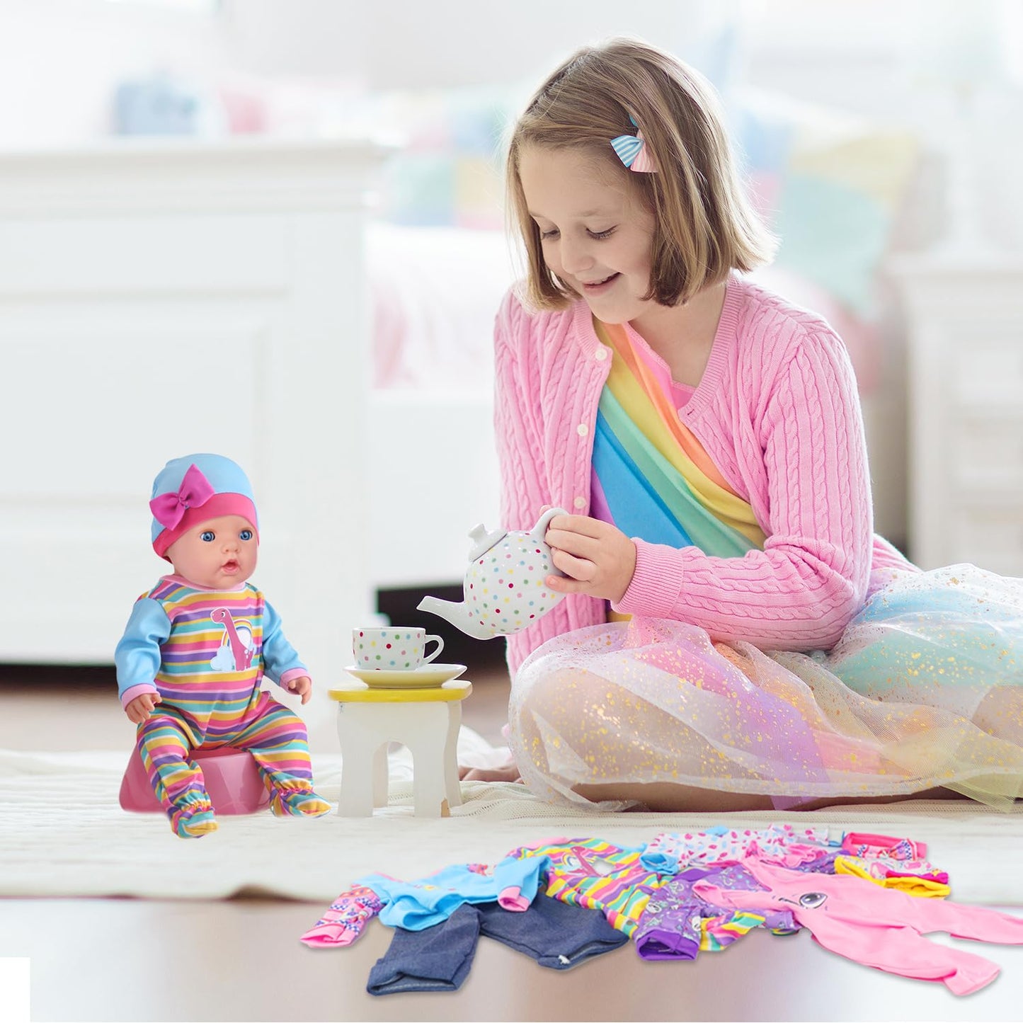 UNICORN ELEMENT 10 Sets Baby Doll Clothes for 14-18 Inch Dolls | 17 Inch & 43cm Size Outfits