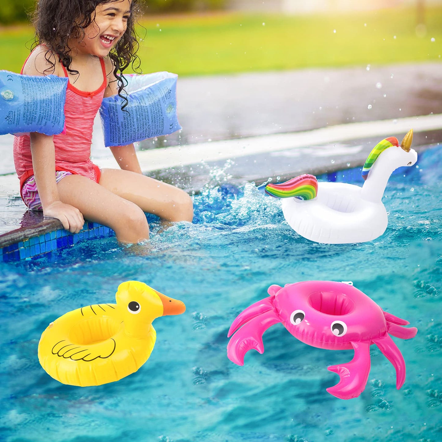 UNICORN ELEMENT 9 Pcs Doll Swim Accessories for 11.5-Inch Dolls – Pool Floaties & Drink Holder