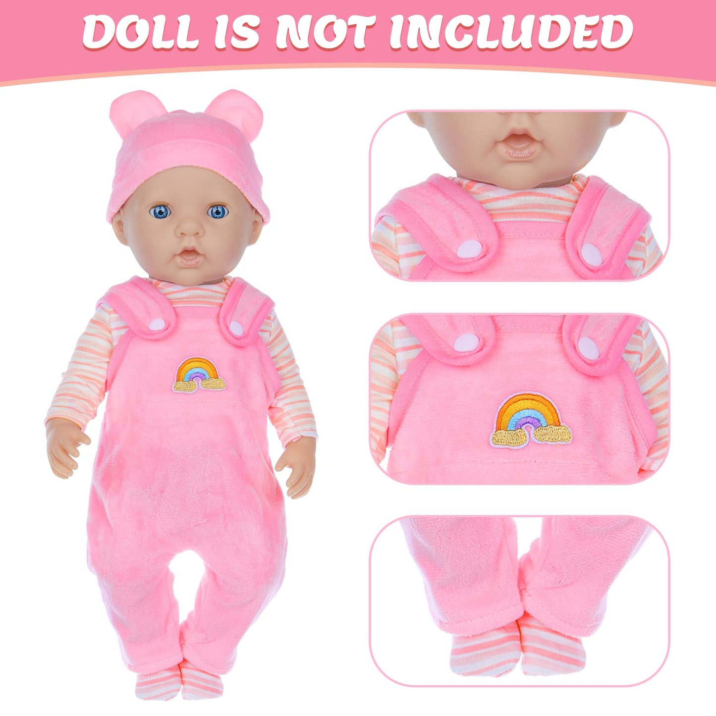 Unicorn Element Baby Doll Clothes with Backpack Carrier — 14-18 Inch Doll Accessories Set