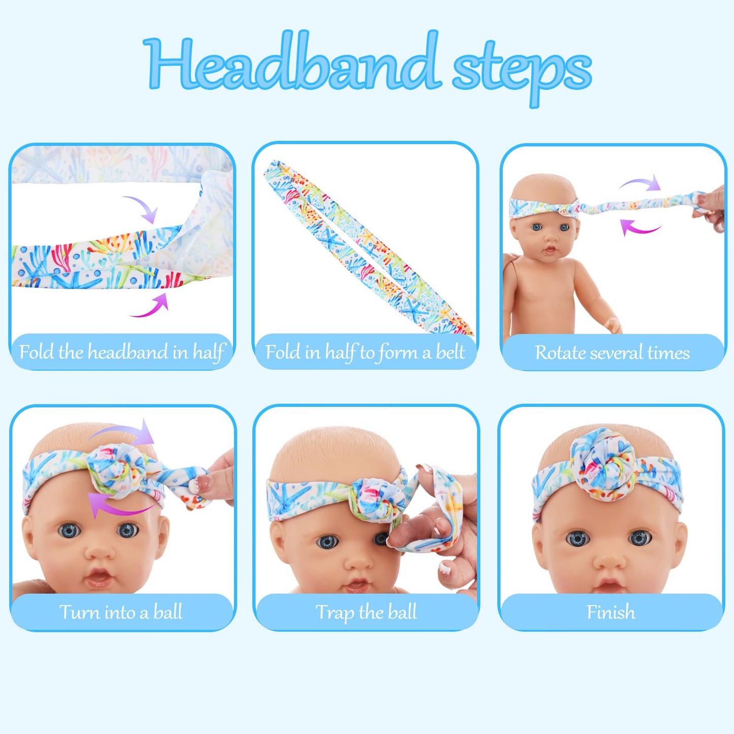 UNICORN ELEMENT 5 Sets Doll Clothes & Headbands for 14-18 Inch Dolls – 10-Piece Casual Outfit Set (Doll Not Included)