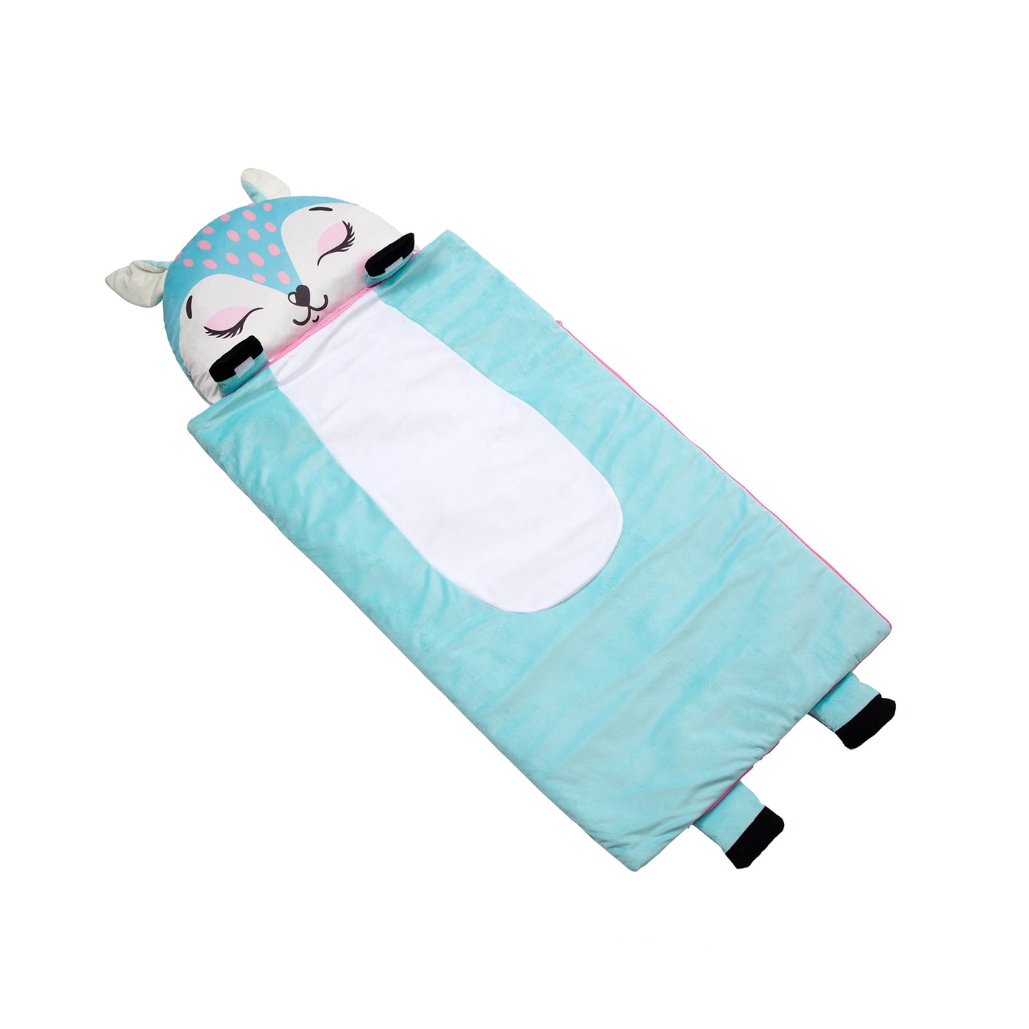 Unicorns & Robots Deer Nap Mat for Girls – Preschool Nap Mat with Pillow, 59x27in, Ages 3+