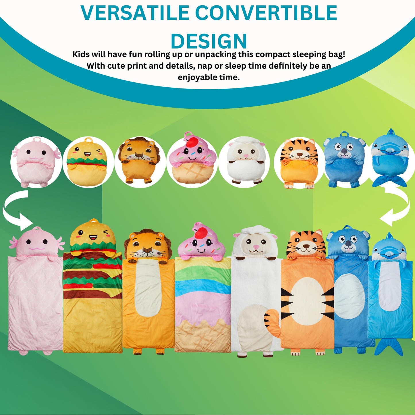 Unicorns & Robots Deer Nap Mat for Girls – Preschool Nap Mat with Pillow, 59x27in, Ages 3+