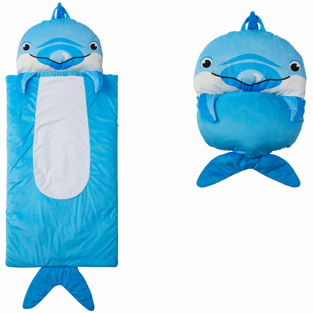 Nap Buddy Sleeping Bag for Kids - Convertible Dolphin Travel Lounger | Unicorns & Robots