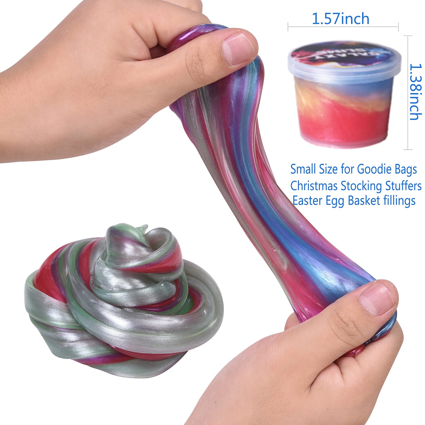 Unicoslm Galaxy Slime Bulk 24-Pack – Crystal Slime for Party Favors