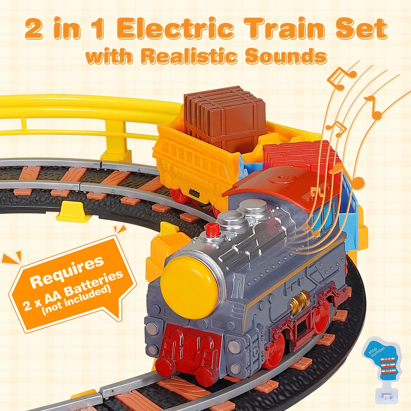Unimoly Electric Train Set – 2-in-1 DIY Tracks with Light-Up Bridge for Ages 5-8