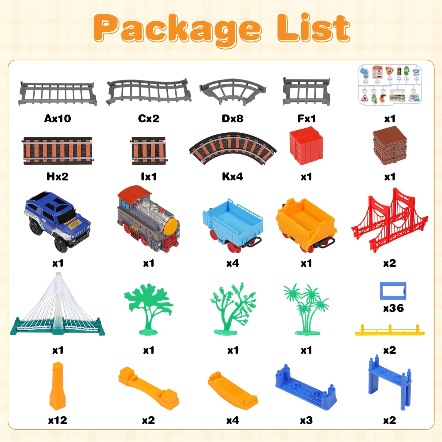 Unimoly Electric Train Set – 2-in-1 DIY Tracks with Light-Up Bridge for Ages 5-8