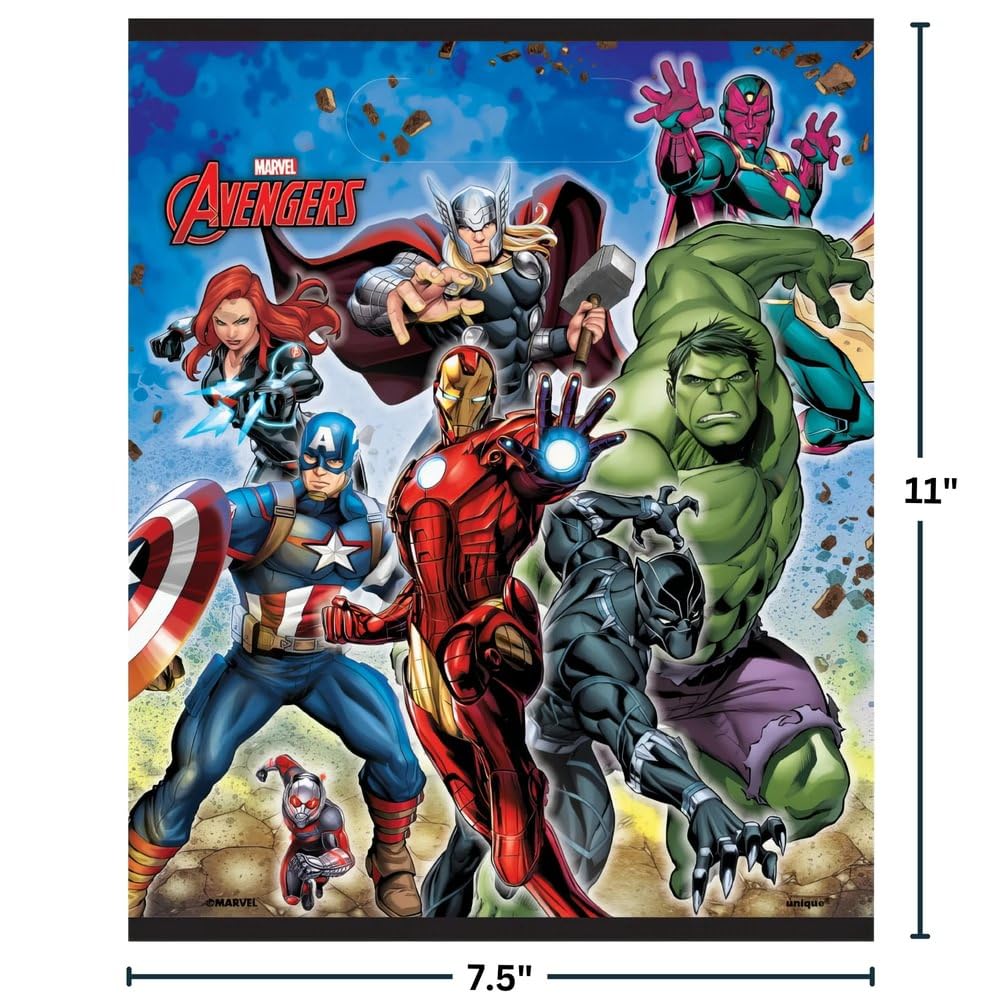 Unique Avengers Party Loot Bags – 9 x 7 Inches, 8 Pack | Avengers Party Supplies