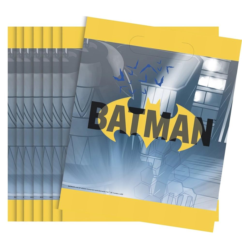 Unique Batman Multicolor Loot Bags (Pack of 8) – Superhero Party Favors