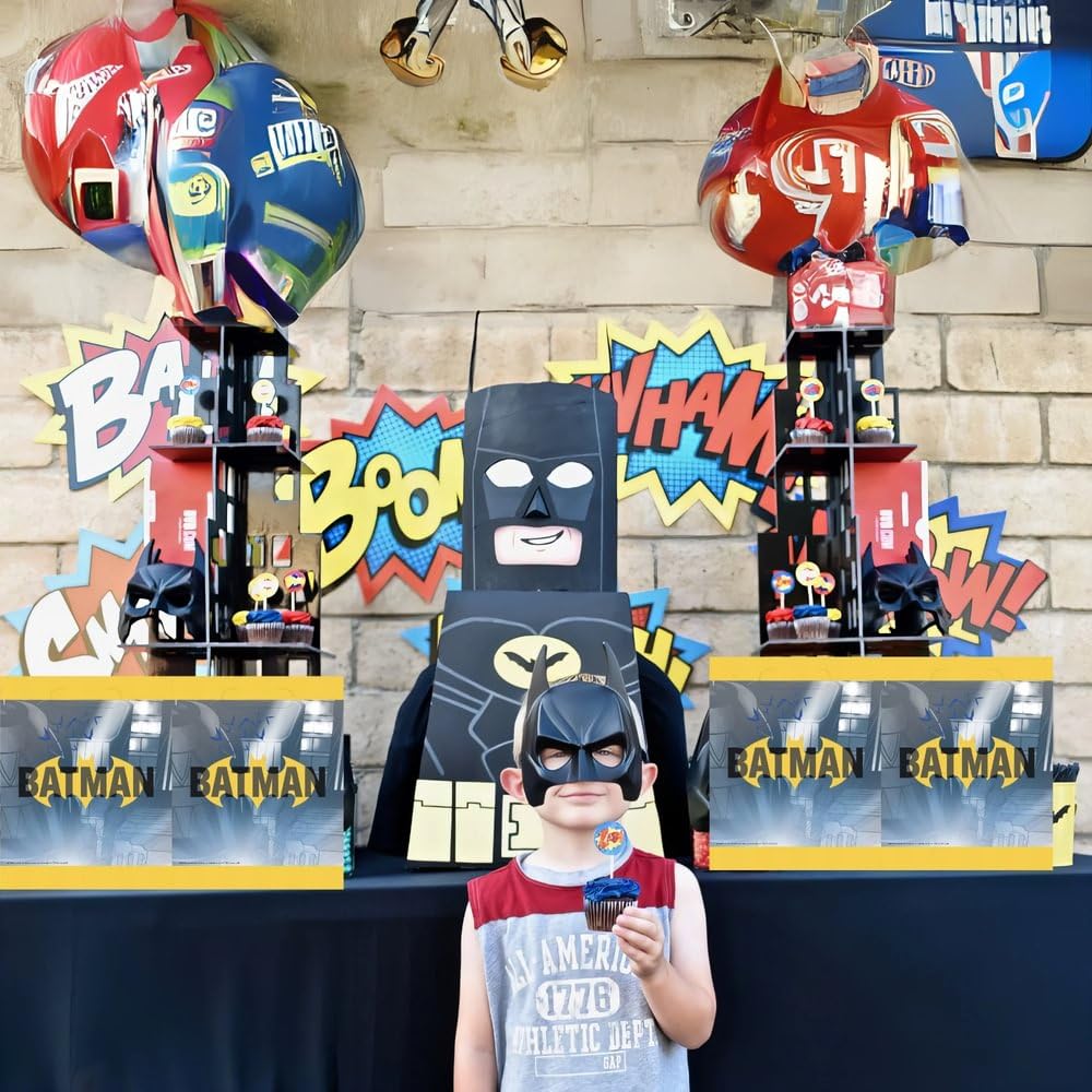 Unique Batman Multicolor Loot Bags (Pack of 8) – Superhero Party Favors