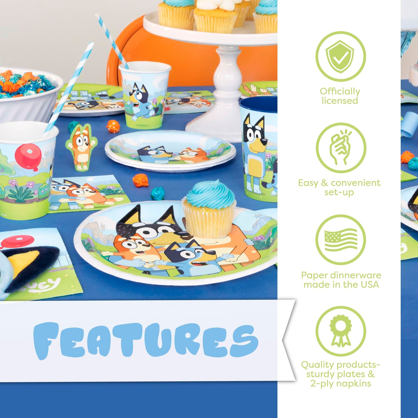 Unique Bluey Birthday Decorations – Officially Licensed Party Pack for 16