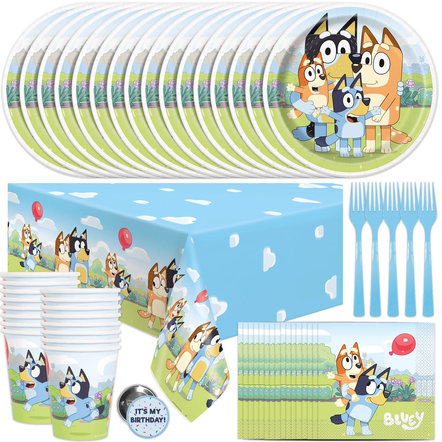 Unique Bluey Birthday Decorations – Officially Licensed Party Pack for 16