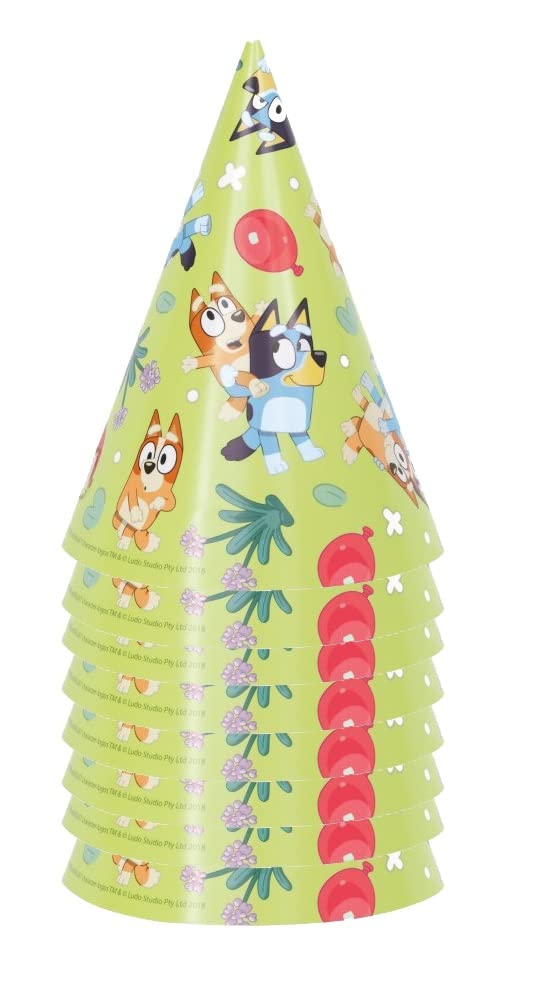 Unique Bluey Birthday Party Bundle — 24 Hats + 1 Dinosaur Sticker Sheet