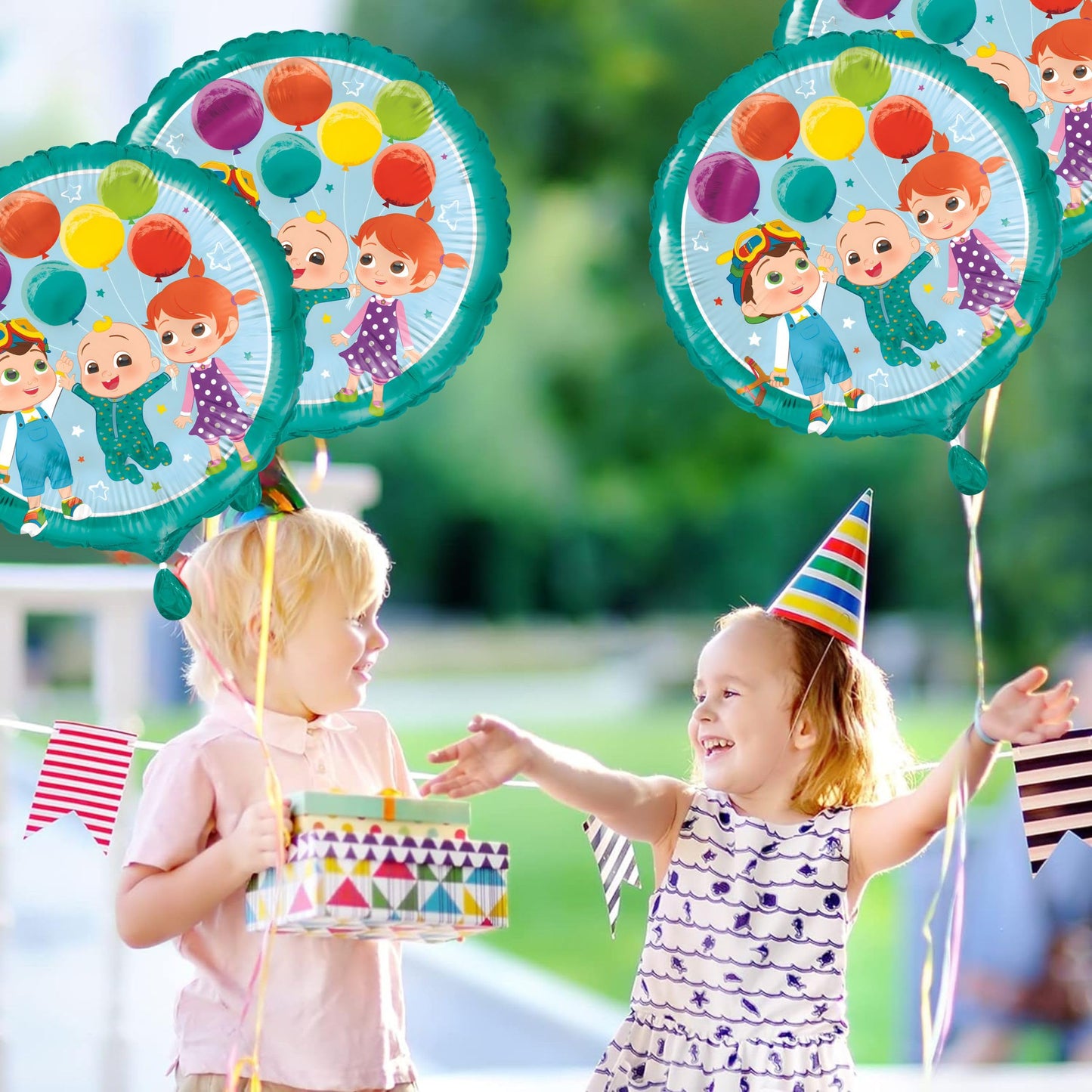 Unique Cocomelon Round Foil Balloon – 18 Inch, Easy to Inflate, Colorful Party Decor