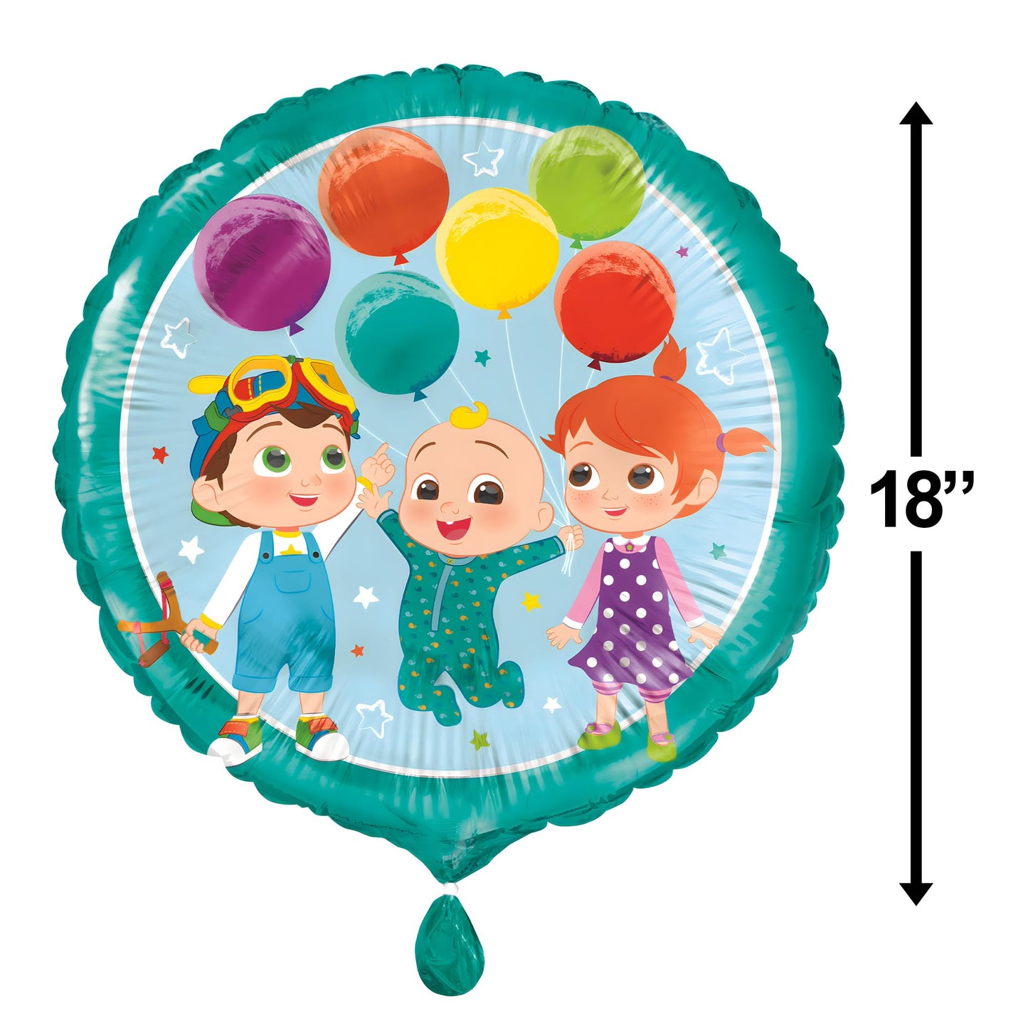 Unique Cocomelon Round Foil Balloon – 18 Inch, Easy to Inflate, Colorful Party Decor