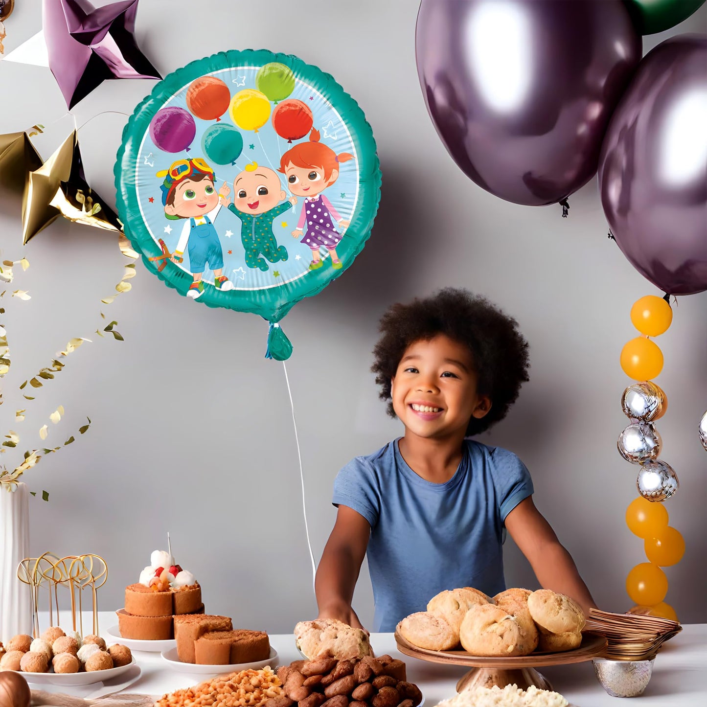 Unique Cocomelon Round Foil Balloon – 18 Inch, Easy to Inflate, Colorful Party Decor