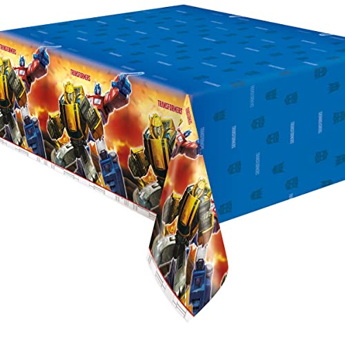 Unique Transformers Birthday Party Supplies Bundle Set – Serves 16 (Plates, Napkins, Table Cover, Dinosaur Sticker Sheet)