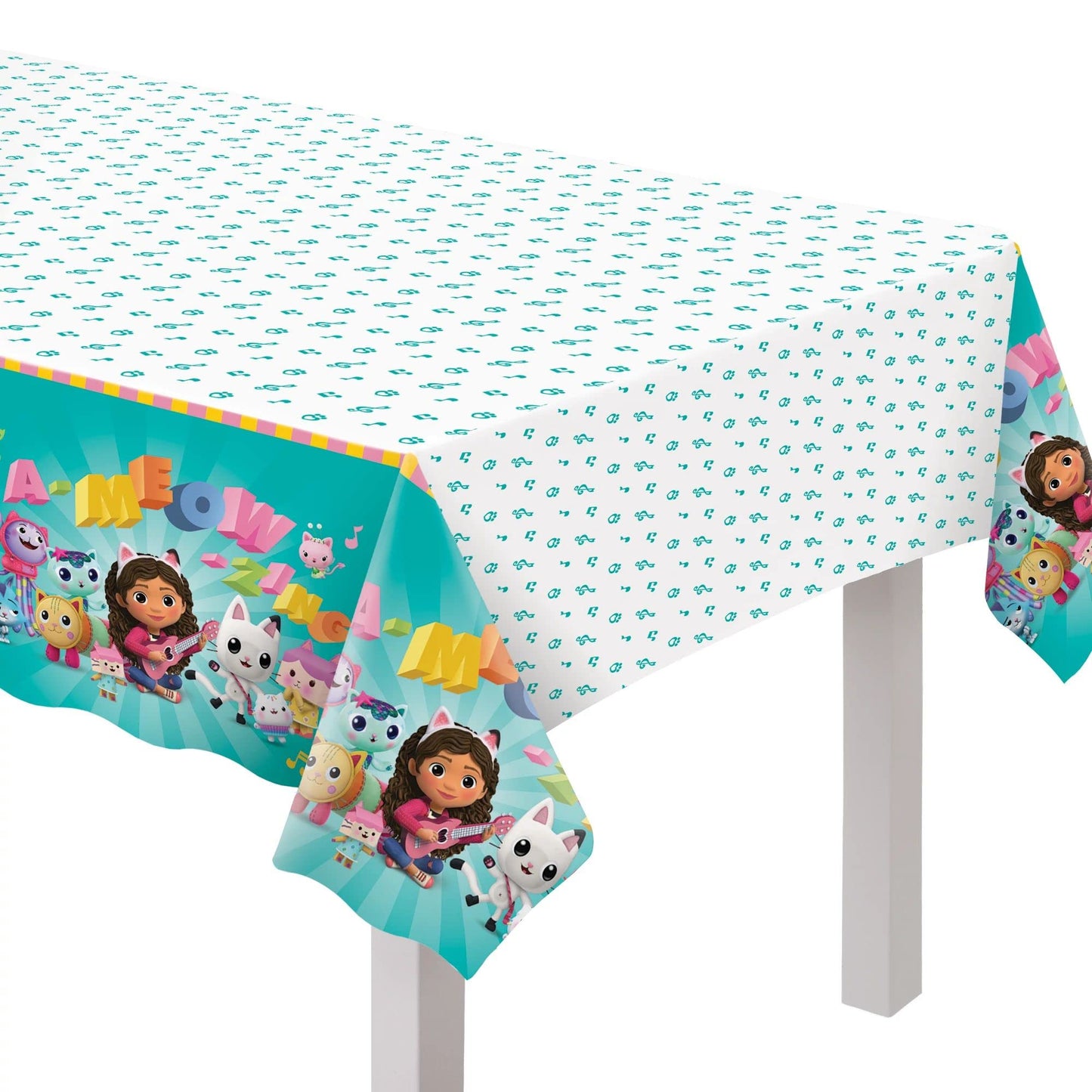 Unique Gabbys Dollhouse Birthday Party Bundle - Plates, Napkins, Table Cover & Sticker Sheet