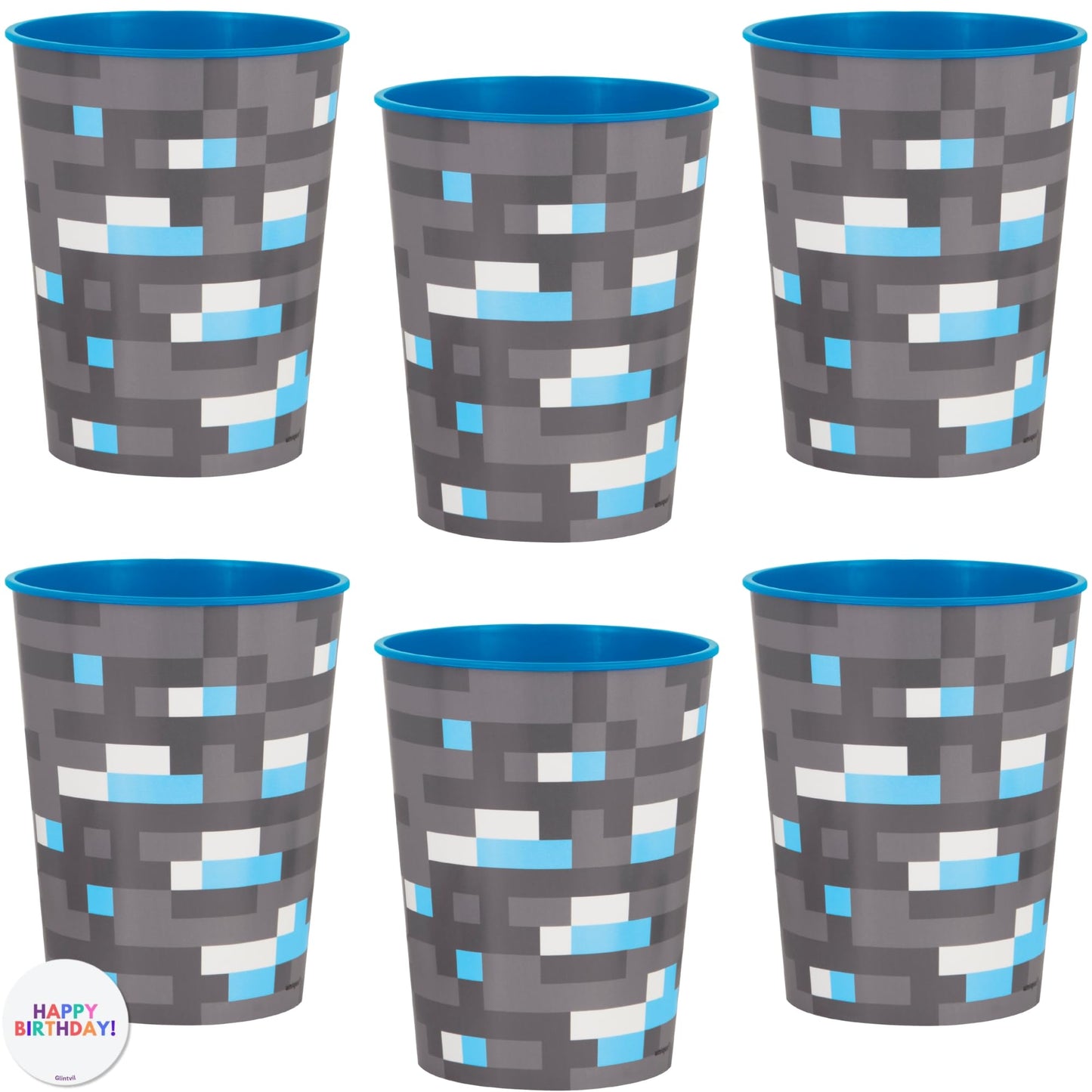Unique Minecraft Party Favor Cups - 6 Reusable 16 oz Cups (Officially Licensed)