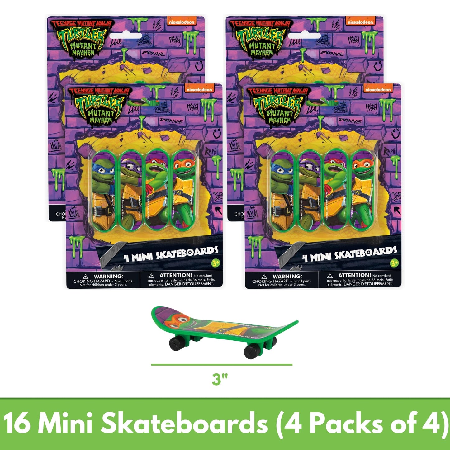 Unique Ninja Turtle Party Favors Pack – 16 Guests, TMNT Bags, Stickers, Mini Skateboards