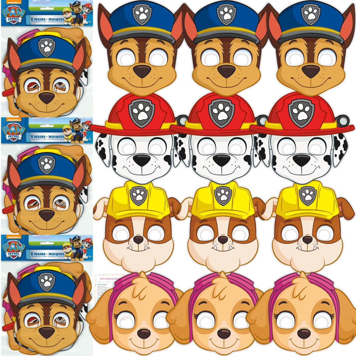 Unique Paw Patrol Party Masks – 24 Count | Officially Licensed