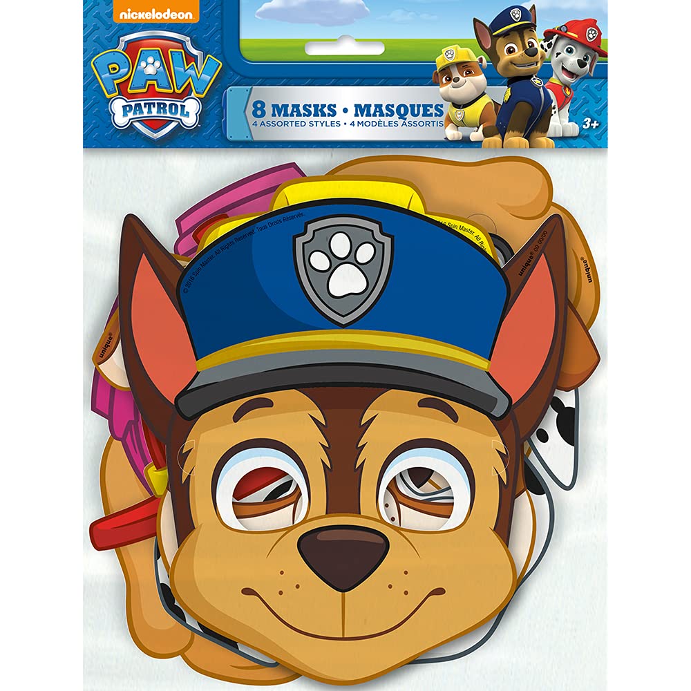Unique Paw Patrol Party Masks (8 Pack) – Durable, Fun Favors for Kids' Themed Parties