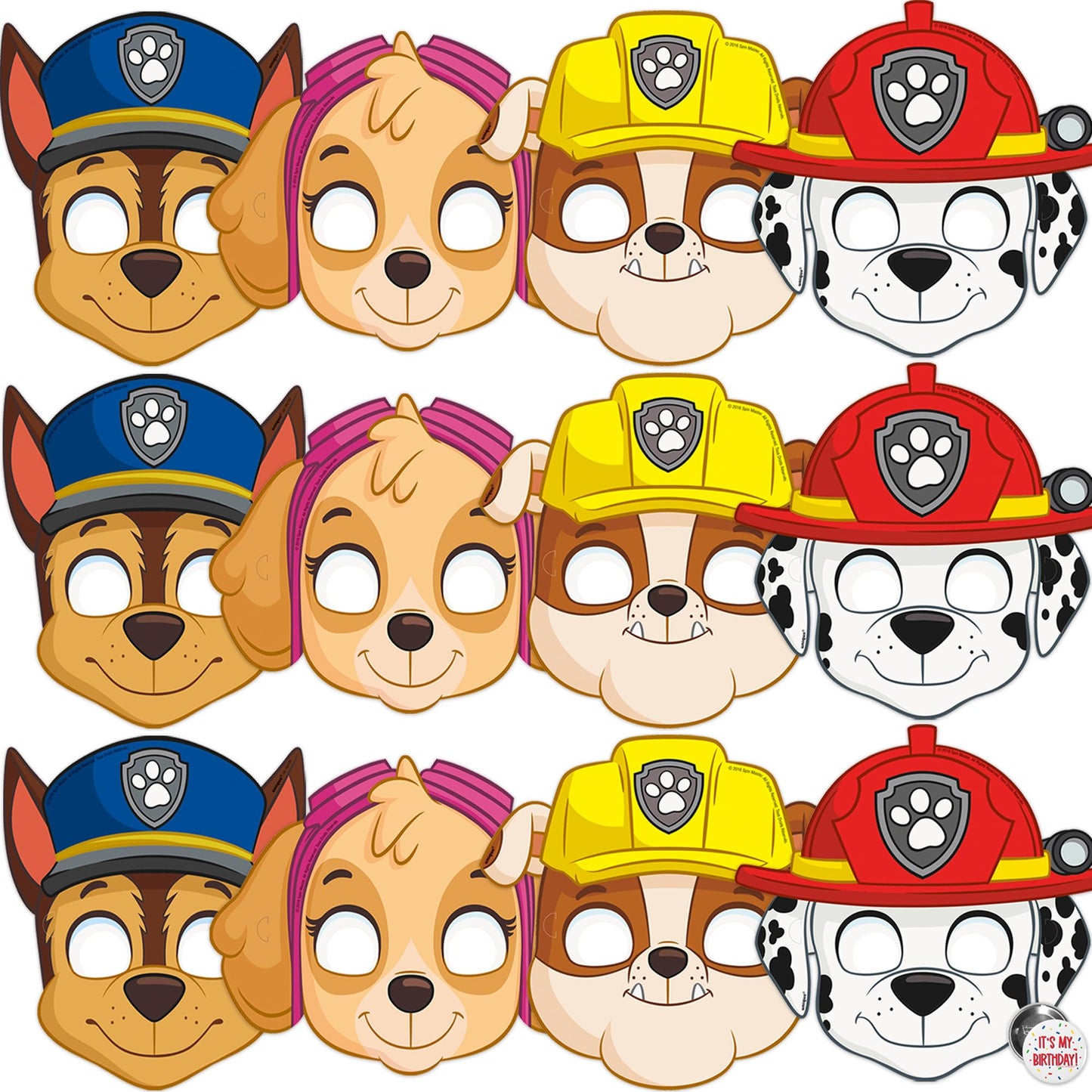 Unique Paw Patrol Masks 16 Pack – Officially Licensed Party Favors & Decorations