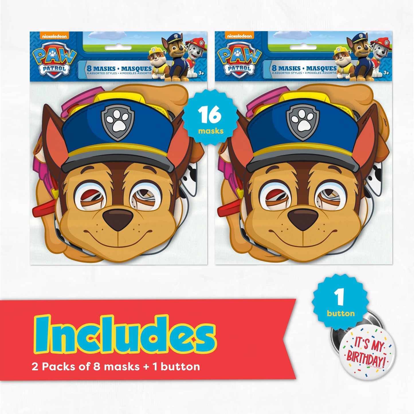 Unique Paw Patrol Masks 16 Pack – Officially Licensed Party Favors & Decorations