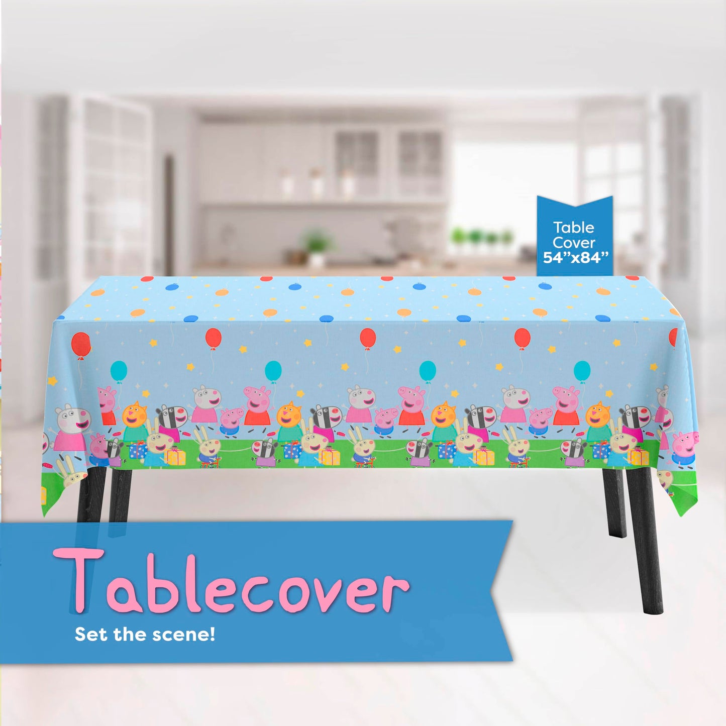 Unique Peppa Pig Birthday Party Supplies for 16 Guests – Table Cover, Plates, Napkins, Cups & Sticker