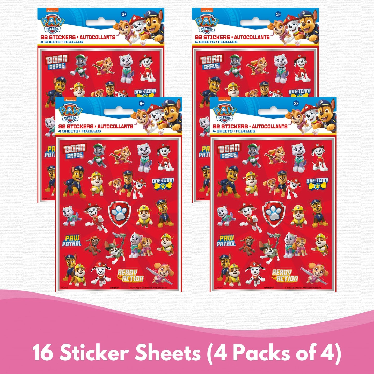 Unique Skye Paw Patrol Party Favors for 16 — Pink Birthday Decorations Bundle with Goodie Bags, Tattoos, Blowouts, Stickers & Checklist