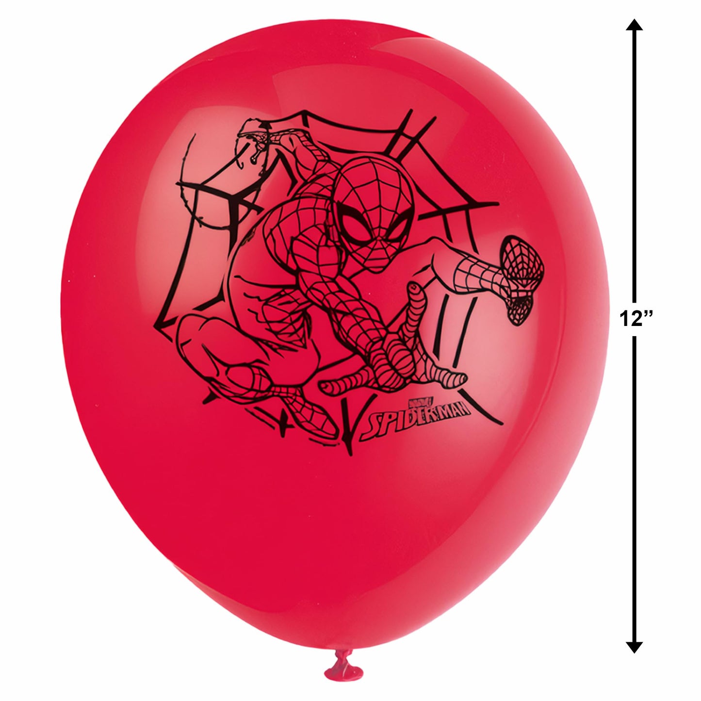 Unique Spider-Man Party Latex Balloons - 12in | Assorted Colors | 8 Pcs