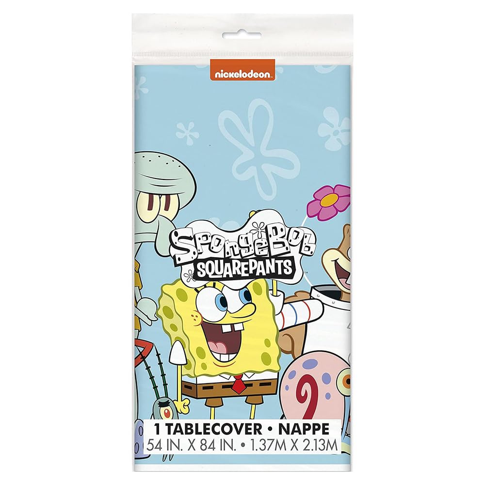 Unique SpongeBob Table Cover 54x84 Plastic — Kids Birthday Party