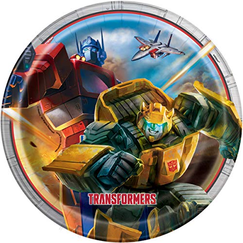 Unique Transformers Birthday Party Supplies Bundle Set – Serves 16 (Plates, Napkins, Table Cover, Dinosaur Sticker Sheet)