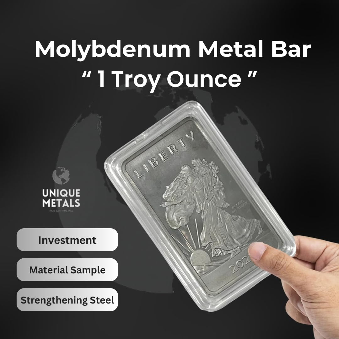Unique Metals Molybdenum Bar 1 oz .999 Pure with Walking Liberty Design & COA
