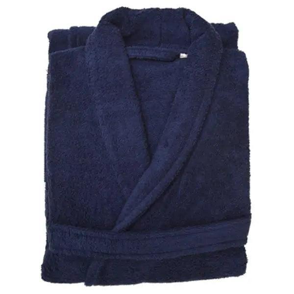 Unisex Shawl Collar Bathrobe L/XL Navy