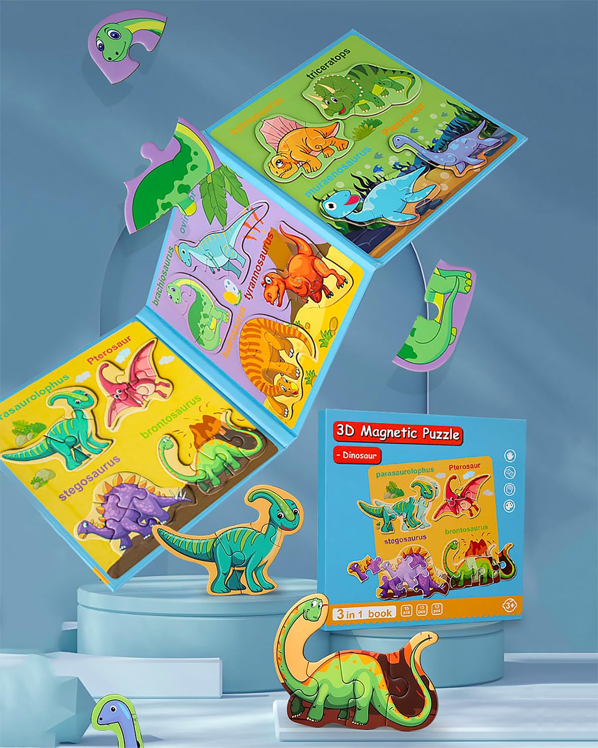 Unistylar Magnetic Puzzles for Toddlers 2-4 | Travel Dino & Learning Magnet Gift