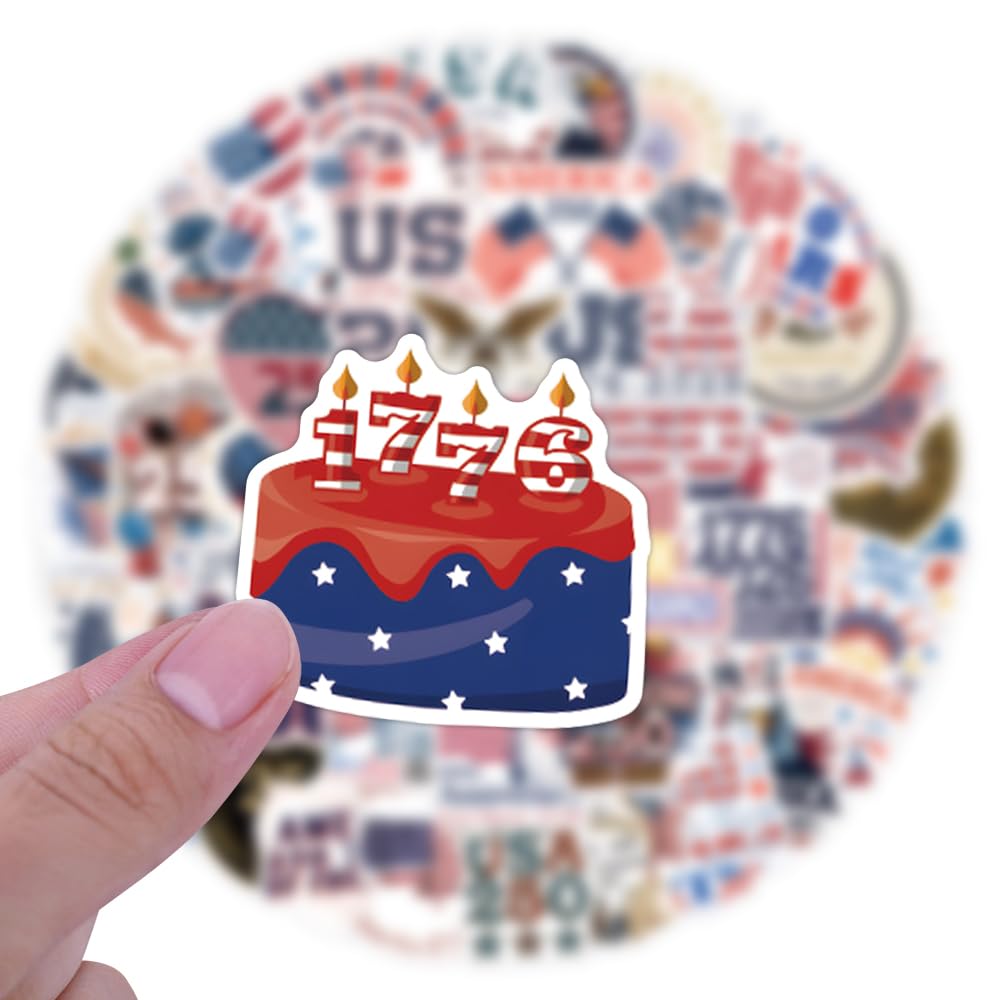 United States 250th Anniversary 50Pcs Vinyl Stickers – Waterproof Meme Pack for Laptops, Water Bottles & More