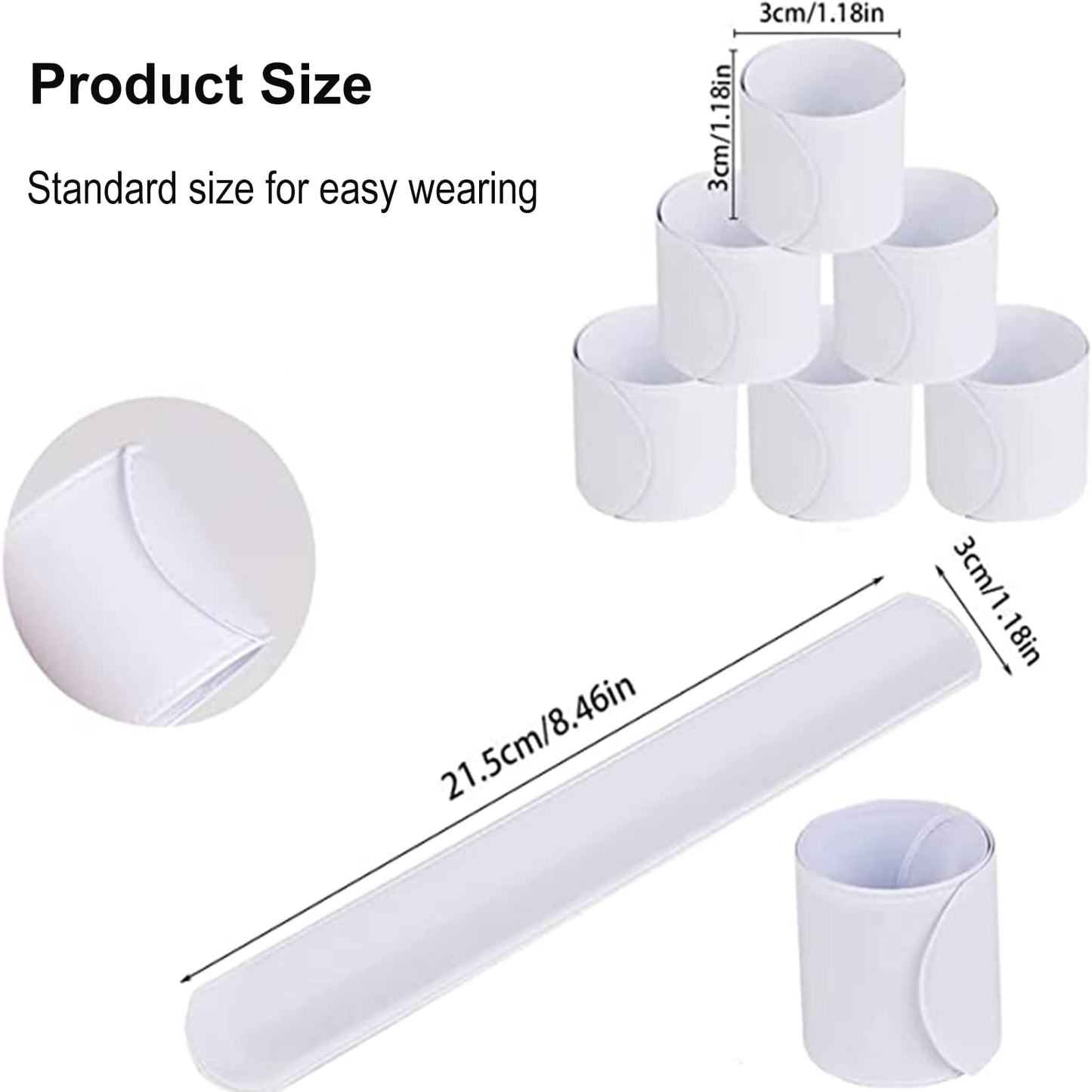 Uniticber White Blank Slap Bracelets Bulk 36 Pcs – DIY Craft & Party Favors