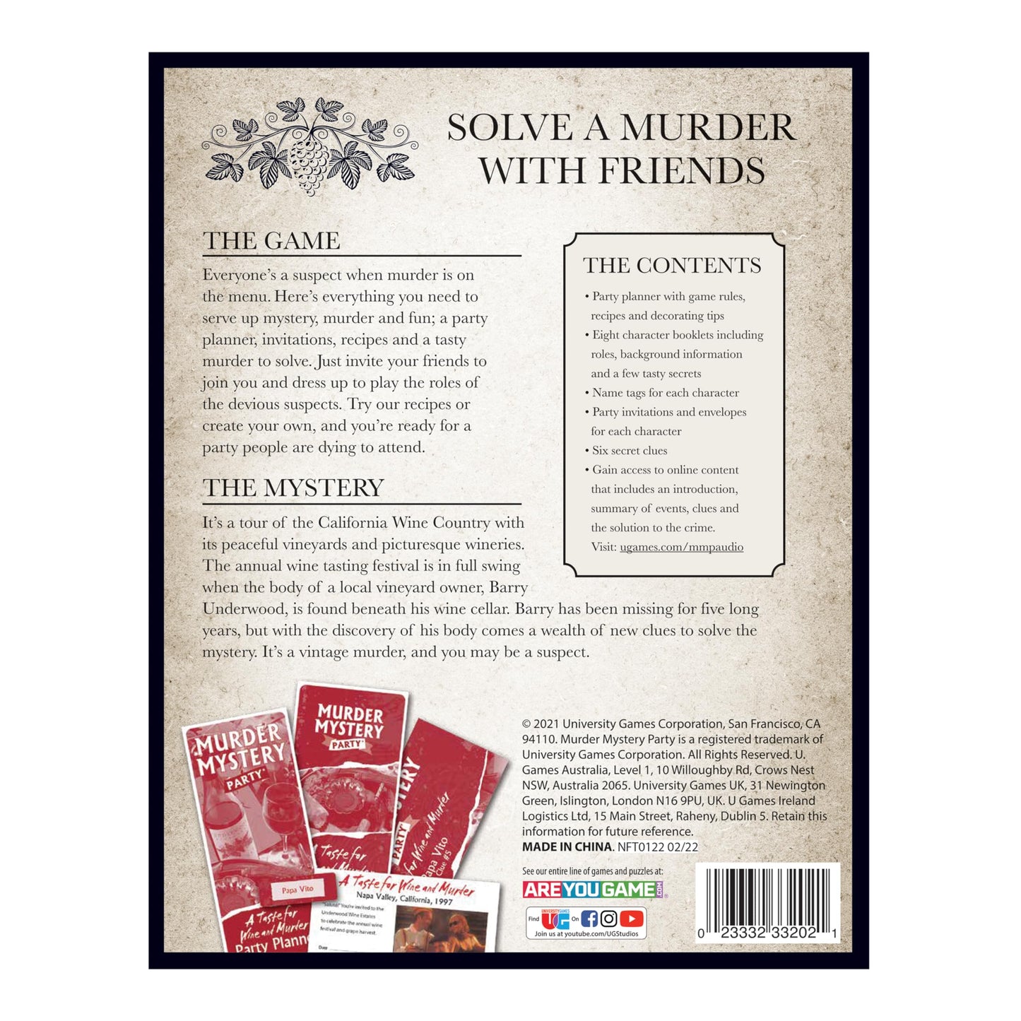University Games | Murder Mystery Party: A Taste for Wine & Murder – Host Your Own Night of Intrigue