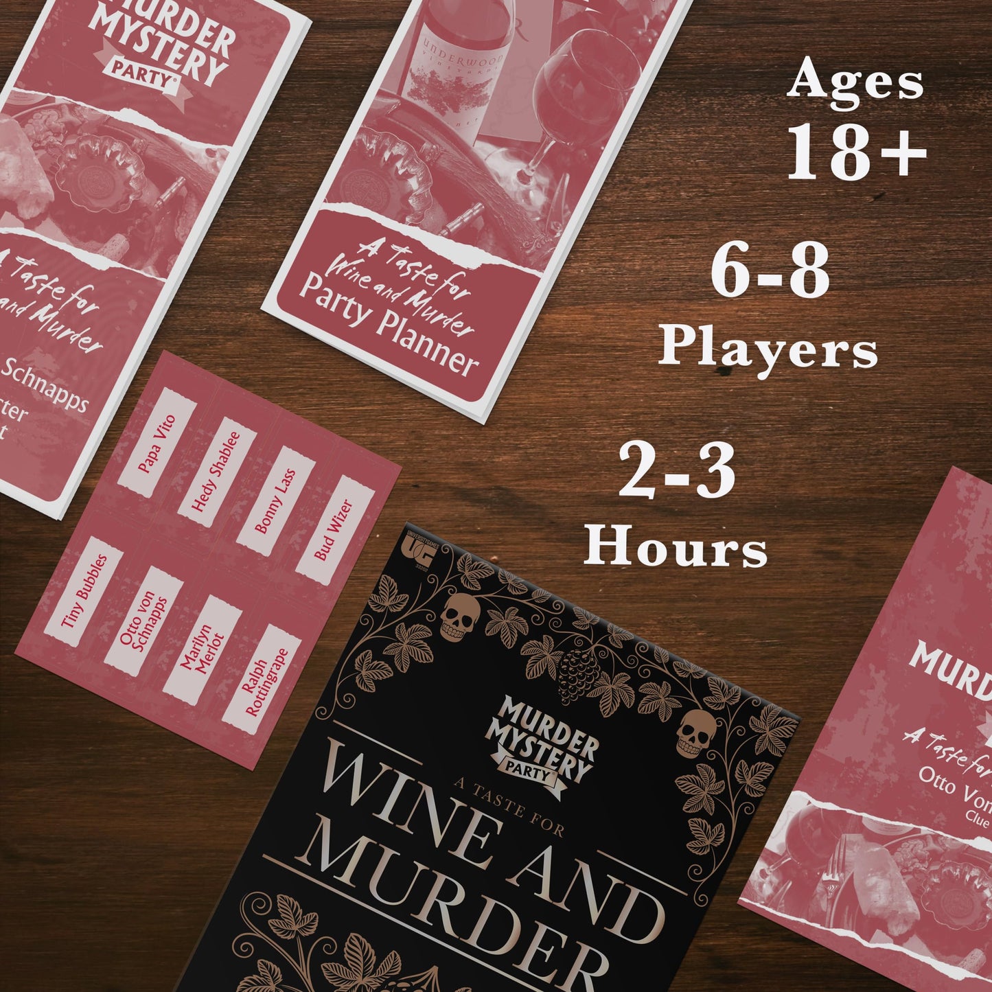 University Games | Murder Mystery Party: A Taste for Wine & Murder – Host Your Own Night of Intrigue