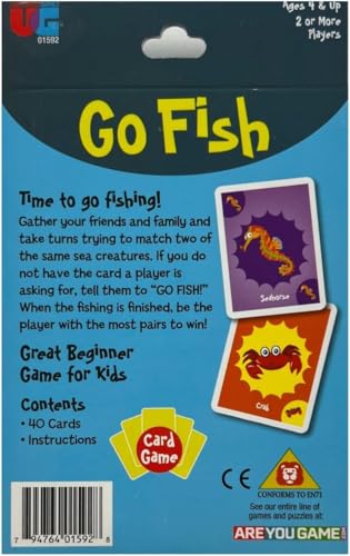University Games Go Fish Card Game – Jumbo Cards, Colorful Animals for Kids 4+