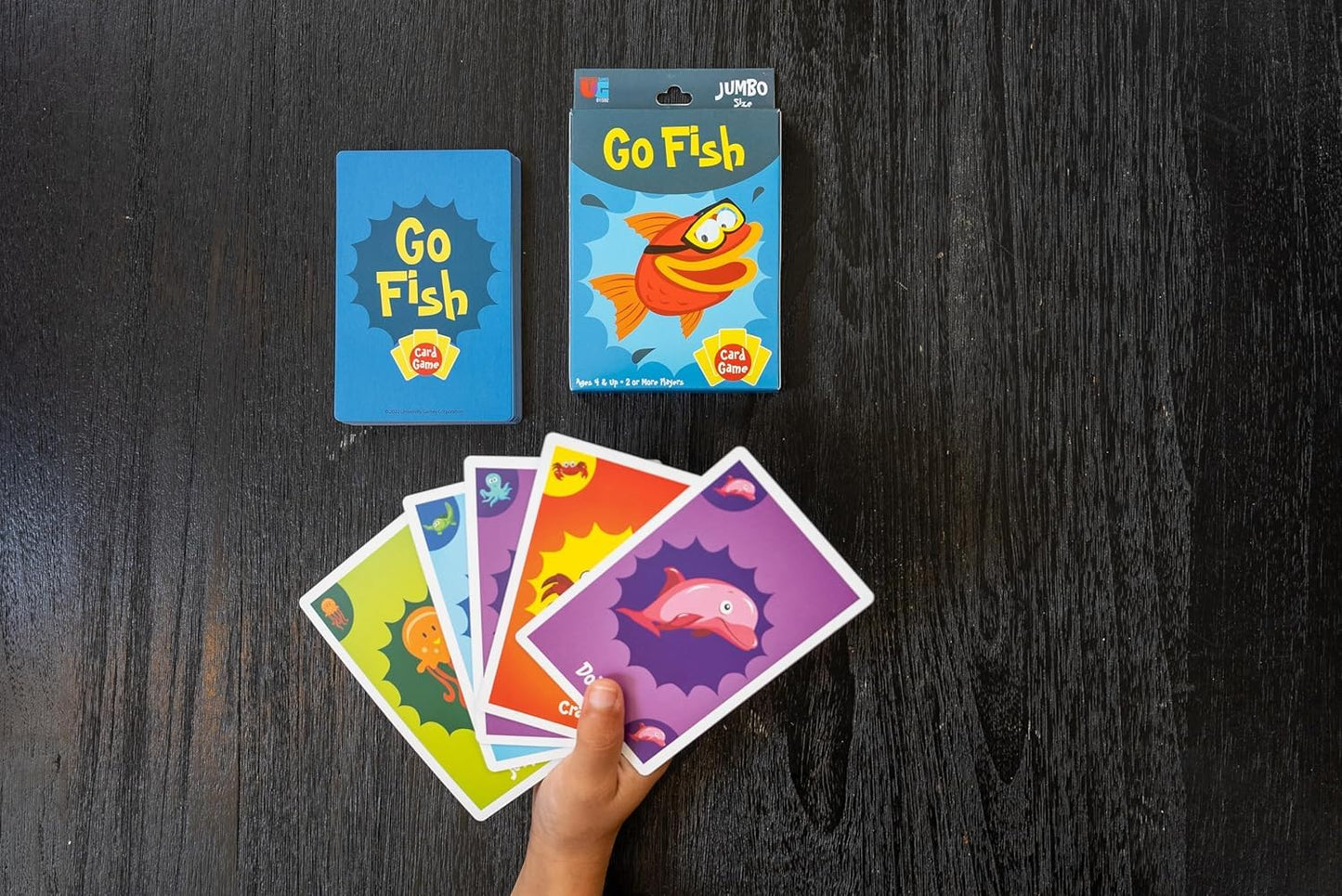 University Games Go Fish Card Game – Jumbo Cards, Colorful Animals for Kids 4+
