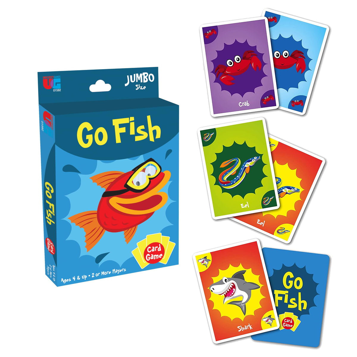 University Games Go Fish Card Game – Jumbo Cards, Colorful Animals for Kids 4+