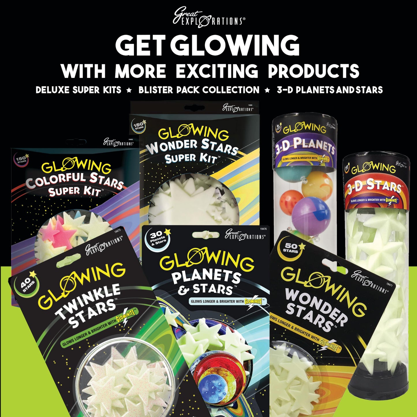 Great Explorations Glow In The Dark Wonder Stars (50 Stars) | University Games