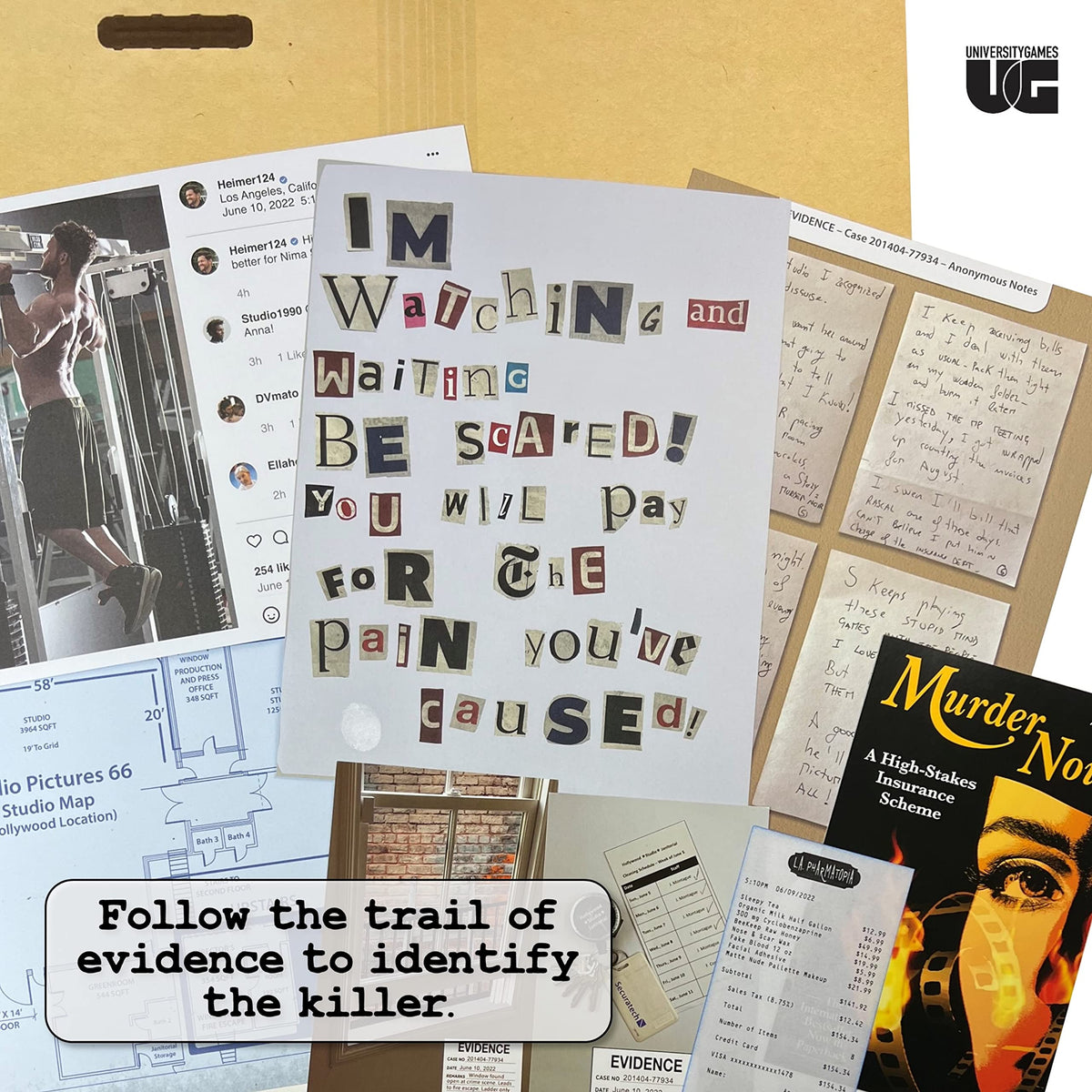 University Games Murder Noir Case Files – Immersive Murder Mystery for 14+