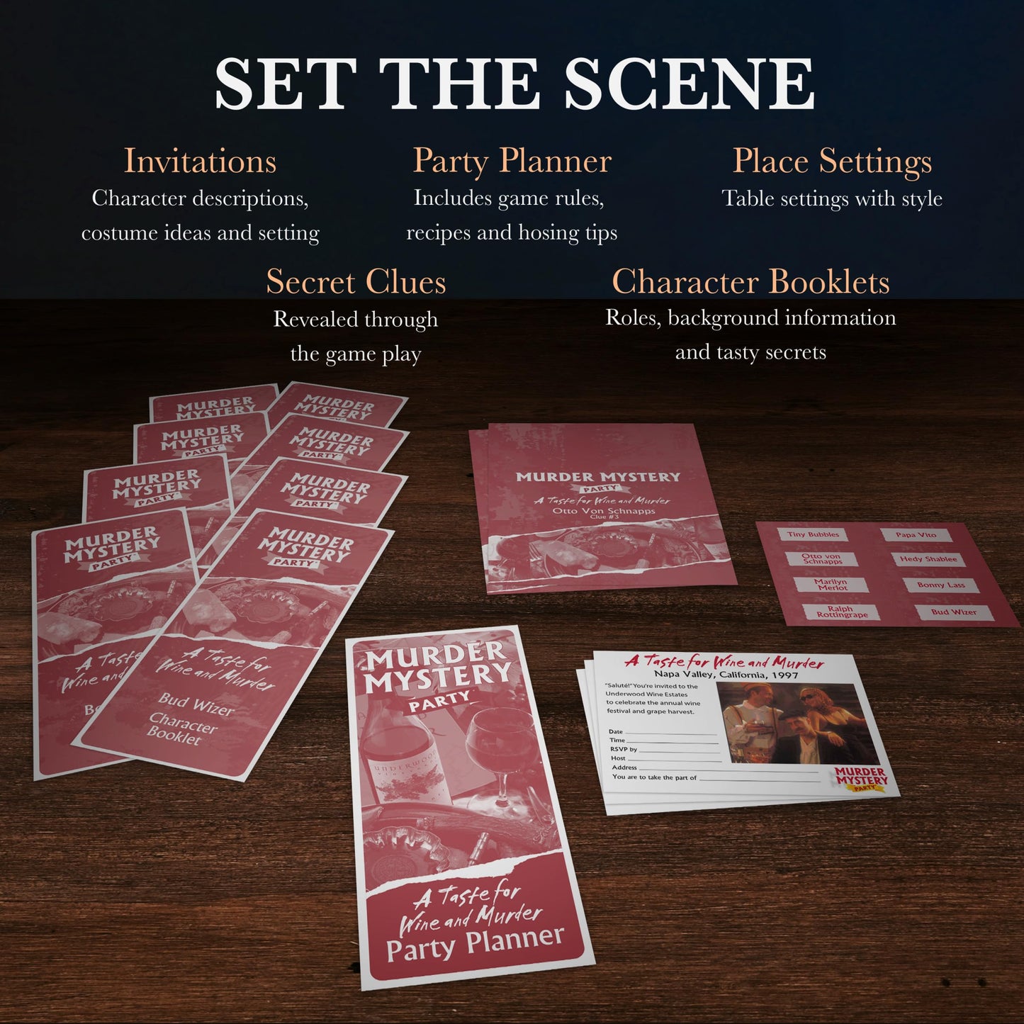 University Games | Murder Mystery Party: A Taste for Wine & Murder – Host Your Own Night of Intrigue