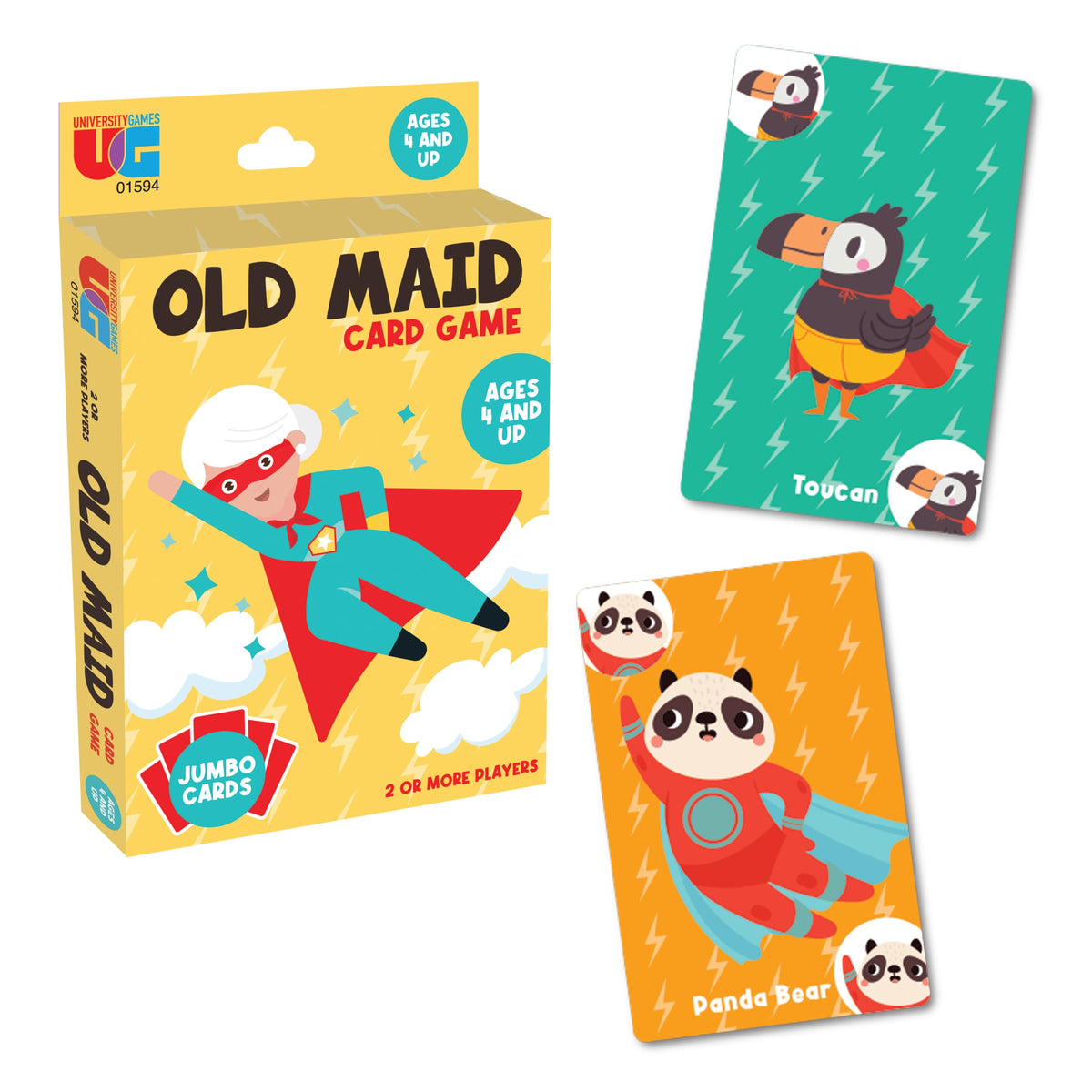 University Games Old Maid Card Game – Jumbo Cards, Colorful Characters for Kids 4+