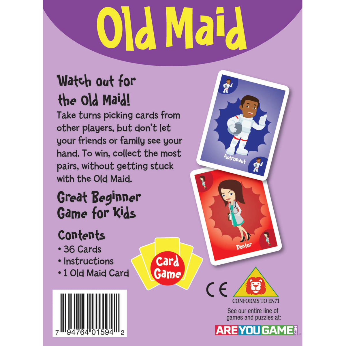 University Games Old Maid Card Game – Jumbo Cards, Colorful Characters for Kids 4+