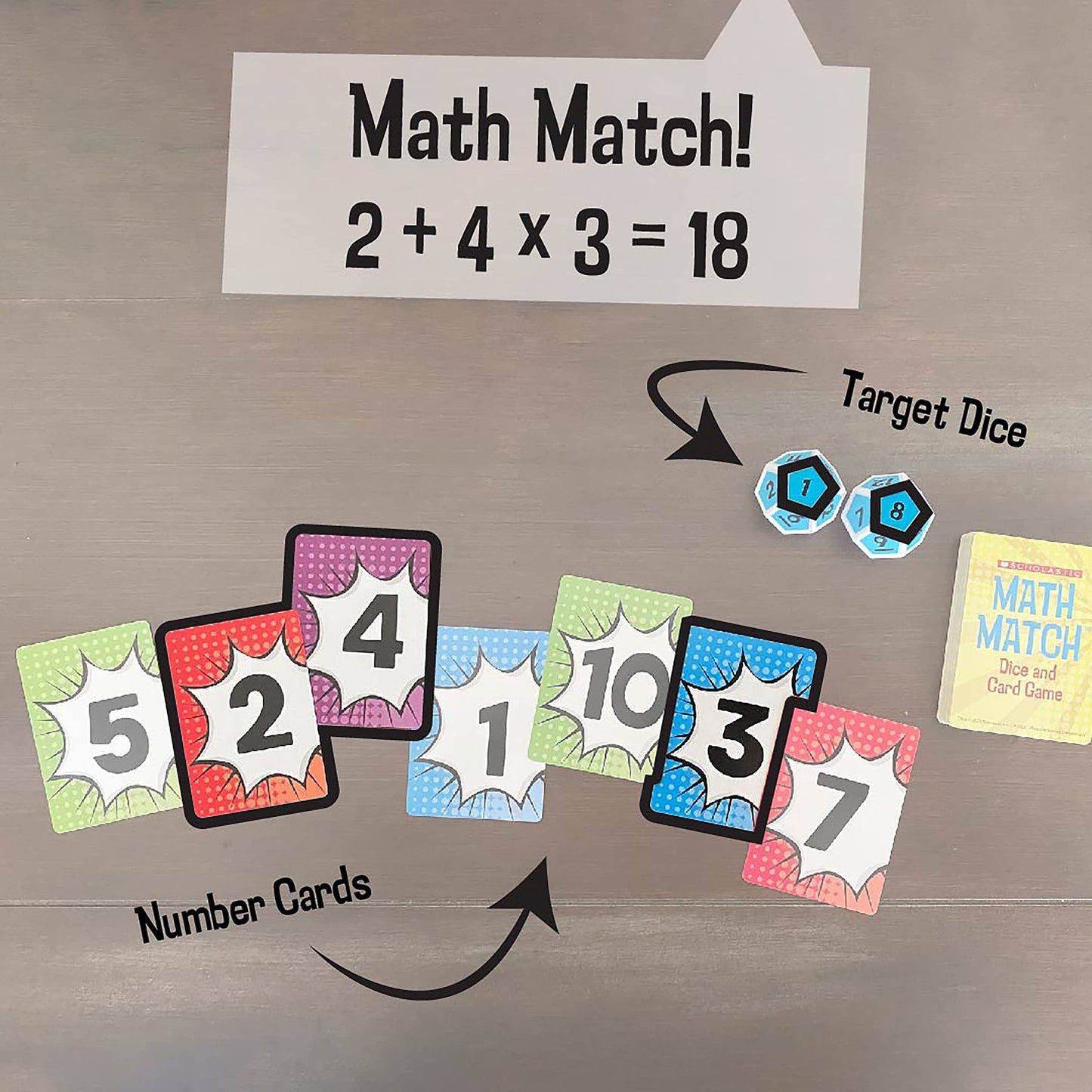 University Games Scholastic Math Match Travel Dice Game – Mental Math Reinforcement for Kids (Ages 5+)