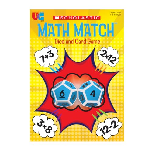 University Games Scholastic Math Match Travel Dice Game – Mental Math Reinforcement for Kids (Ages 5+)