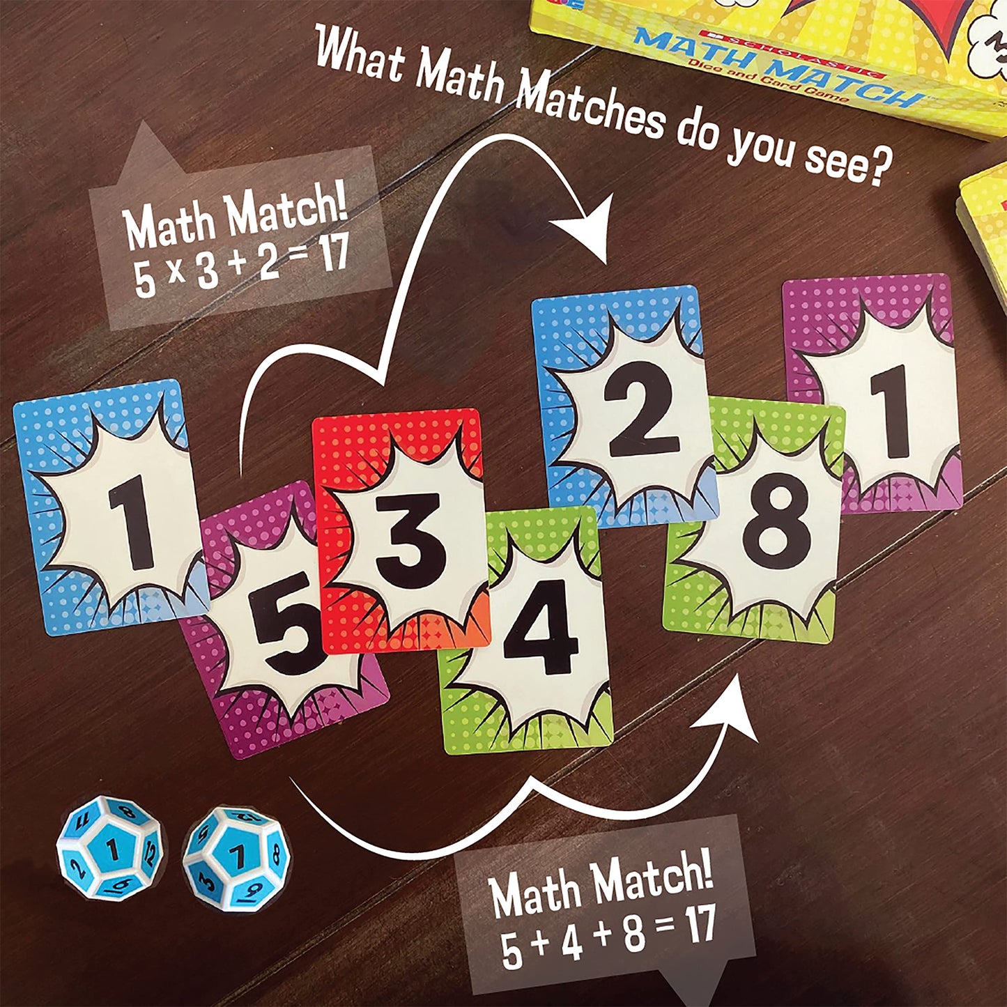 University Games Scholastic Math Match Travel Dice Game – Mental Math Reinforcement for Kids (Ages 5+)